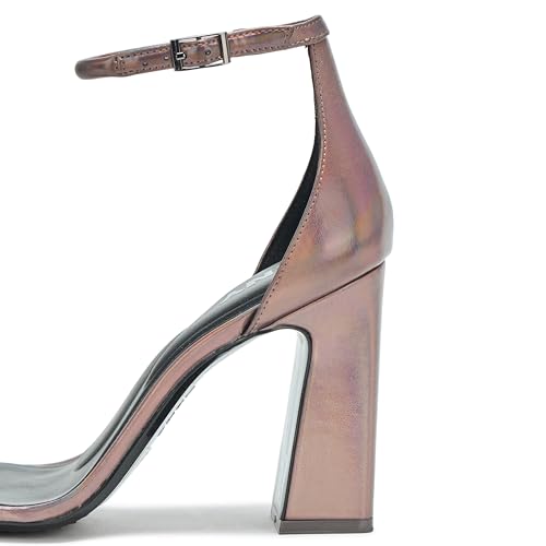 DKNY Women's Waylin Sqaure Toe Ankle Strap Block Heel Heeled Sandal4