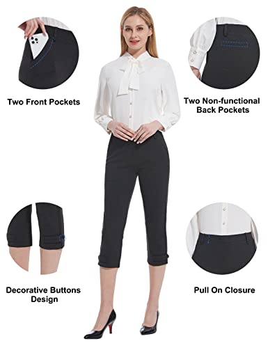 Tapata Women Capri Dress Pants Wear to Work Stretchy Business Casual Slacks for Summer Professional Dressy Crop Pants2