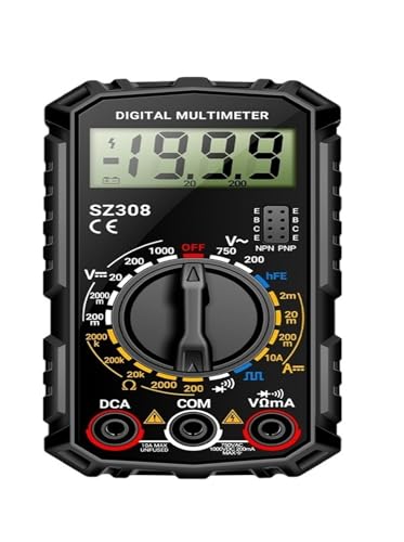 Multimètre numérique SZ308 Red avec testeur de batterie bt168 et mesure courant AC/DC