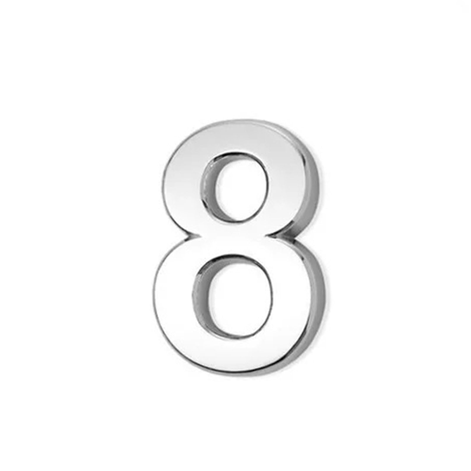 2 Inch Self Adhesive House Numbers Sticker 5cm Modern Door Number Bronze/Silver Mailbox Address Sign, for Wall Decor Garden Apartment Cafe Hotel Office Street Room Yard Exterior Decorative(Silver 8)