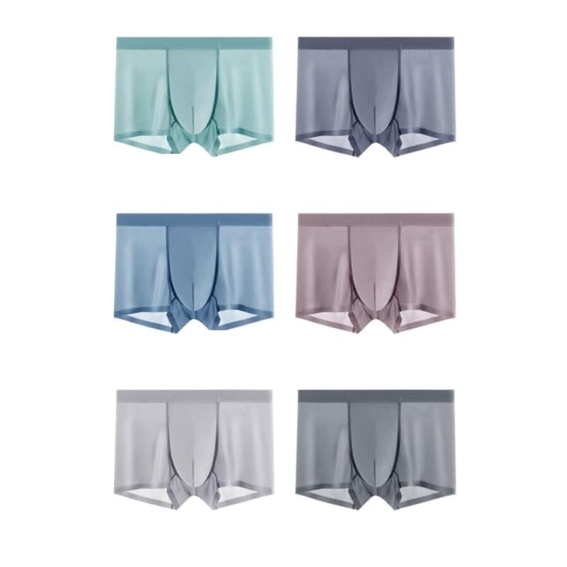 Ice Silk Mens Underwear Mid Rise Seamless Breathable Boxer Briefs