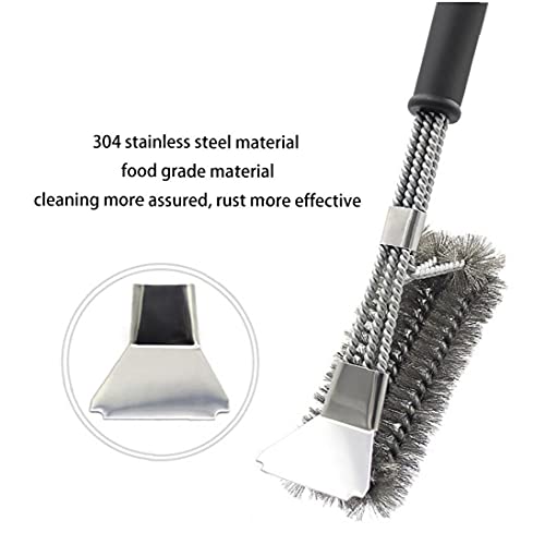 NIDONE Roestvrijstalen BBQ Borstel Grill Rooster Borstel Schraper Reiniging met Handvat Drie hoofden - Image 6