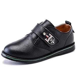 Ouiuyu Formal Shoes, Boys, Kids, Loafers, Large Size, Velcro Closure, Convenient to Put On and Take Off, Lightweight, Easy to Walk, School, School Entrance Ceremonies, Recitals, Children’s Day, Funeral, Student Loafers