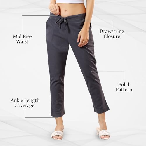 Image of TRASA Ultra Soft Cotton Regular and Plus 8 Colour Cotton Pants for Womens and Girls - Available Sizes : M,L,XL,2XL,3XL,4XL,5XL