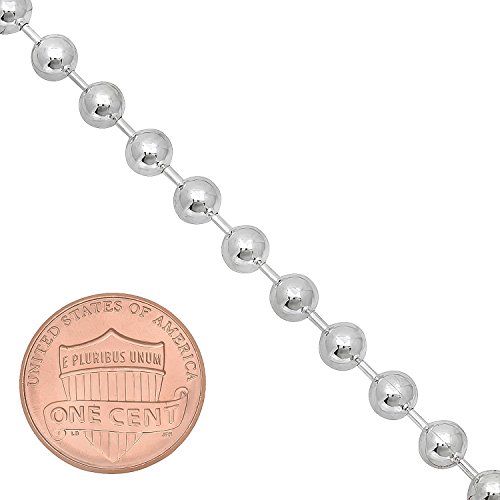5Mm Solid .925 Sterling Silver Military Ball Chain Bracelet, 8 Inches #TOP2