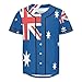 Vnurnrn Australia Flag Mens Baseball Button Down Jersey Hipster Hip Hop T Shirts