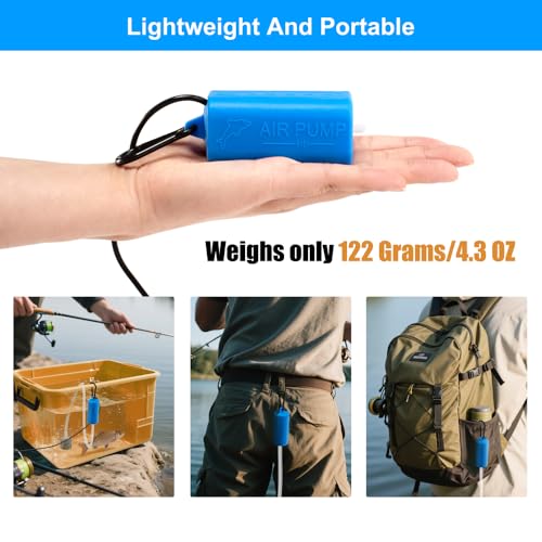 Image of DaToo USB Mini Aquarium Air Pump Ultra Quiet Fish Tank Air Pump with Black Hanging Clasp Portable Aquarium Oxygen Aerator Pump Includes Fish Tank Airline Tubing and Air Stone(1W /2W /3W)