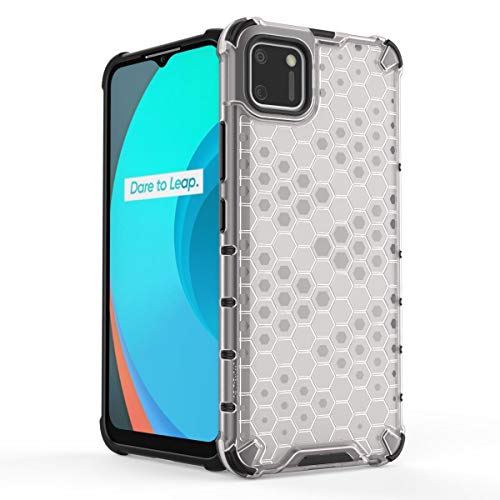 Image of Glasgow | for Realme C11 Honeycomb Pattern Back Case Cover for Realme C11 - Transparent