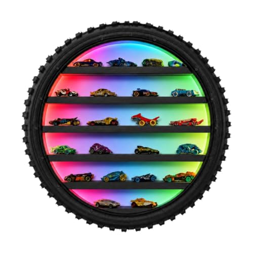 Image of Wall-Mounted Tyre Display Shelf with 16-Colour LED Remote, 24 Inch (Multilights)