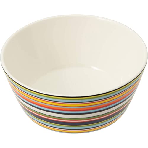 Iittala Origo Schale aus Porzellan in der Farbe Orange-Gesteift 0,25L, Maße: 12,1cm x 12,1cm x 5cm, 1011824