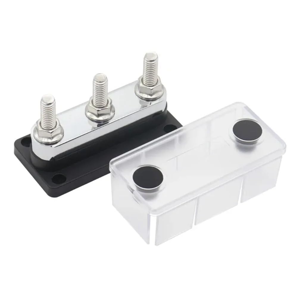 Sbarra Collettiva da 600 A, 3 Perni, Morsettiera In Rame Ad Alta Corrente M10 con Coperchio per Corrente Continua 12-48 V
