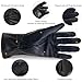 ZLUXURQ Luxury Italian Soft Leather Gloves for Women in Black - Genuine SheepSkin Leather Women’s Cold Weather Gloves Fleece Lined