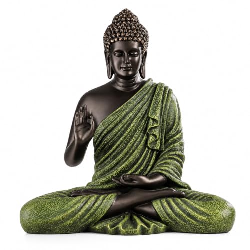 Image of Meditating Gautam Buddha Statue for Home Decor | Resin Lord Buddha Figurine Idol Showpiece Murti for Living & Meditation Room| Spiritual Decorative Gift Item (15 Inch / 38 cm)