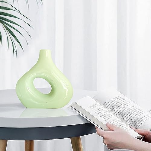 Image of XTORE Beautiful and Stylish Ceramic Vase for Home Decor (Pack of 1, Light Green)