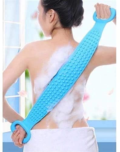 Silicone Bath Belt Body Scrubber for Shower, Double-Sided Exfoliating Back Scrubber with Handles, Soft Silicone Bath Towel for Deep Cleansing & Massage, Quick Dry, Pack of 2 (Multi Color)-image-19