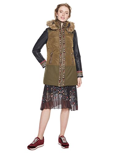 Desigual Padded_Porto Abrigo, (Kaki 4092), 42 (Talla del Fabricante: 40) para Mujer