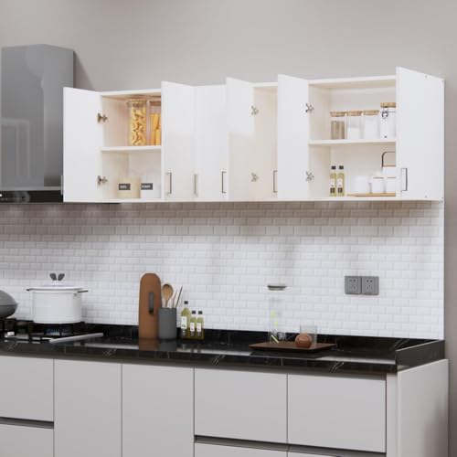 Image of Door Multipurpose Storage Cabinet & Adjustable Shelf | Space Organizer | Termites Resistance | Wall Mounted for Office, Kitchen Finish (Highland Pine, Door 6)