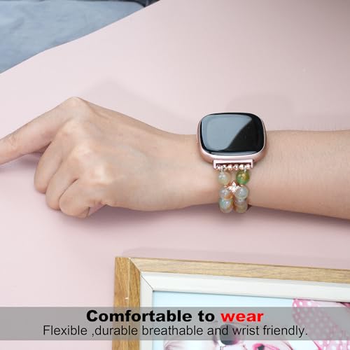 Pulsera elástica de perlas para Fitbit Versa 3/4 miniatura 3