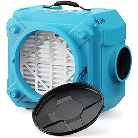 ALORAIR Air Scrubber with 3 Stage Filtration, Stackable Negative Air Machine for Industrial and Commercial Use, Heavy Duty Air Cleaner with MERV-10 Filter, HEPA/Activated carbon Filter, Blue Cover