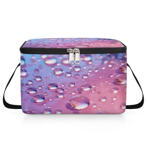 GzLeyigou Abstract Water Lunch Bags for Women Men 9 Cans, Hot & Cold Food Delivery Bag Insulated Grocery Bag Insulated Lunch Box Water Splash Cooler Bag for Office Work Picnic Beach