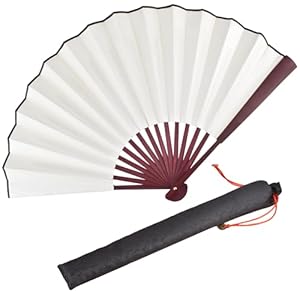 HONSHEN Chinesischer Kunsthandfächer mit Stoffhülle