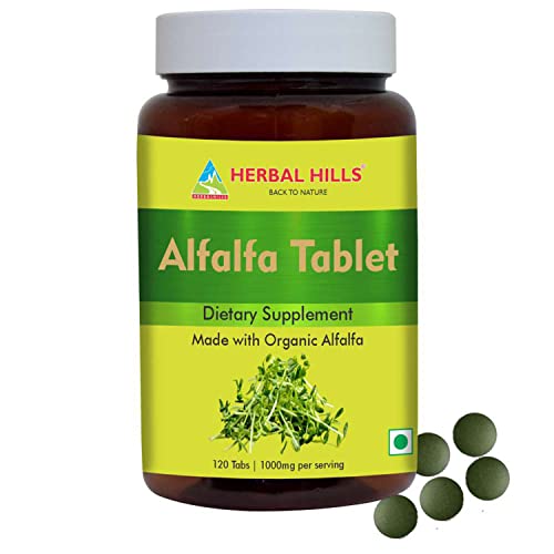 Herbal Hills Organic Alfalfa And Organic Moringa Tablets Each 120 Count Combo (Pack Of 2) #TOP1