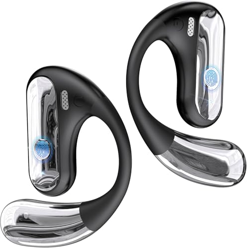 EUQQ Auriculares deportivos Bluetooth-Auriculares inalámbricos con tecnología Bluetooth 5.4, auriculares de conducción ósea mejorados de diseño abierto, 50 horas de reproducción, perfectos para