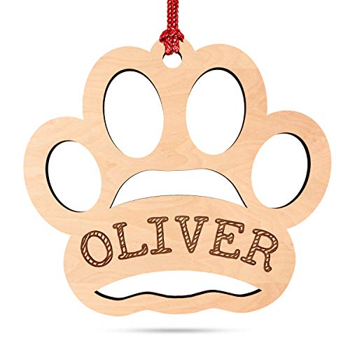 Dog Paw, Personalized Dog Ornaments for Christmas Tree w/Pet Name, Custom Laser Engraved 4