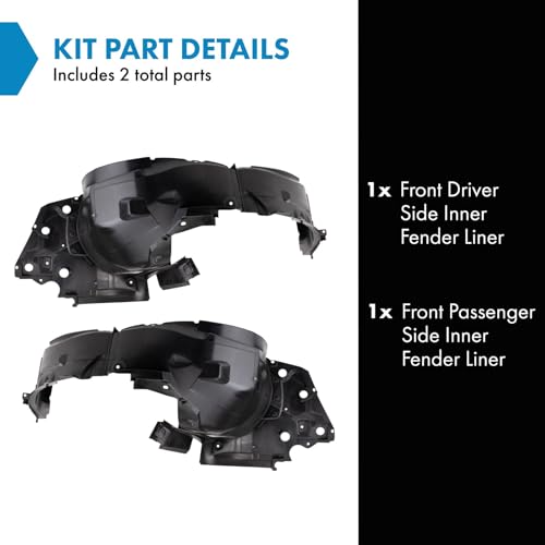 Image of TRQ Front Inner Fender Liner Set Compatible with 2020-2021 Nissan Versa NI1248178 NI1249178