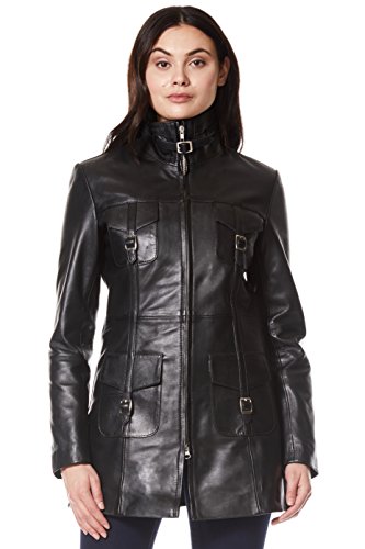 Veste cuir d'agneau cintrée pour valoriser la silhouette gothique femme