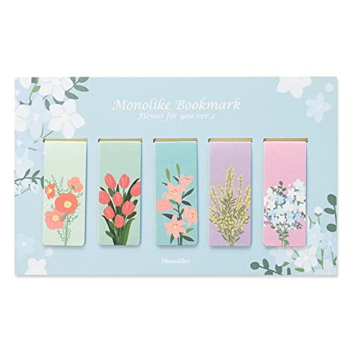 Monolike Magnetic Bookmarks Flower for You Ver.2, Set of 5