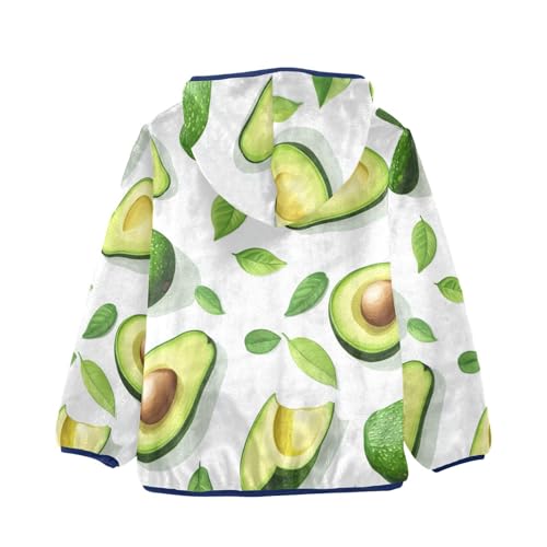 Avocado Wedges and Slices Girls Fleece Jacket Girls Fall Jacket Girls Zip Up Hoodie Girls Sherpa Jacket 2-10T2