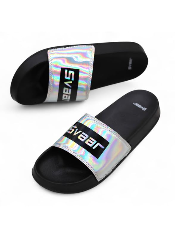svaar Men's Rainbow Effect Ultra Soft Slides/Slippers with Cushioned Footbed | Comfortable & Lightweight | Stylish & Anti-Skid | Waterproof & Everyday Flip Flops for Gents/Boys-picture-24