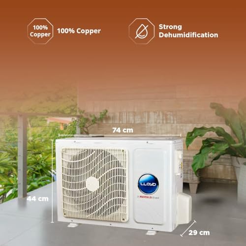 Image of Lloyd 0.8 Ton 3 Star Inverter Split AC (6 in 1 Convertible, Cools Even at 52C, 100% Copper, Anti-Viral + PM 2.5 Filter, White with Silver Deco Strip, GLS09I3FOASR)