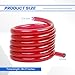 Wuyaoyao Carburetor Fuel Line, 3.28Ft x 5mm ID x 8mm OD Colorful Motorcycle Fuel Line Hose Tube, Flexible Rubber Petrol Gas Oil Lines Hose for ATV Dirt Bike, Universal Motorcycle Accessories (Red)