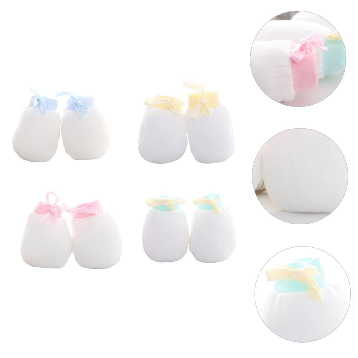 CONGARTENO Infant Mittens Winter 4 Pairs of Gentle Scratch Gloves Warm and Comfortable for Newborns Random Color