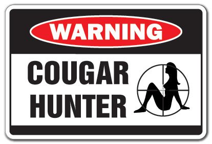 [SignJoker] COUGAR HUNTER Warning Sign women hot funny gift signs Wall Plaque Decoration