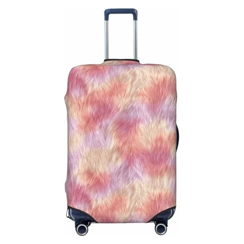 Soft Radiant Fur Pattern Sherbet Hues Elastic Travel Luggage Covers Dustproof Scratch-Resistant Suitcase Protector Fit 22-24 Inch