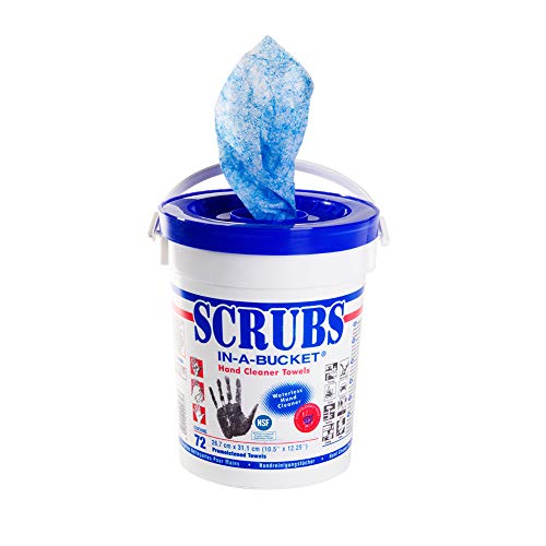 Seau de 72 lingettes nettoyantes mains SCRUBS
