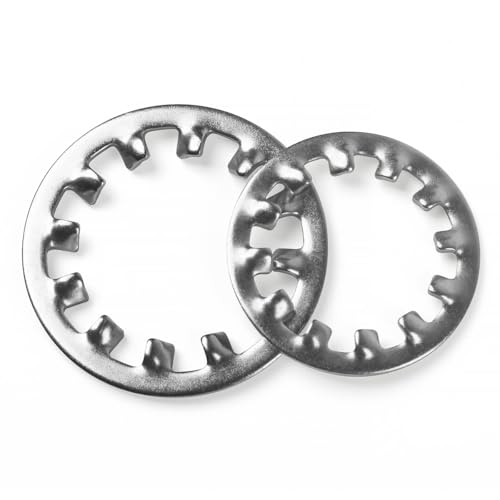 BOUMVID 15 Stück M8 Zahnscheibe Sicherungsscheiben, Edelstahl 304 Zahnscheiben Innenzahn Gezackte Klemmscheiben Größensortiment Sortiment Federringe Unterlegscheiben für Schraubenbefestigung