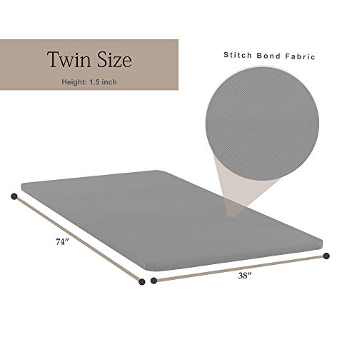 Spinal Solution 2-Inch Wood Fully Assembled Bunkie Board For Mattress/Bed Support, Twin, Grey Size, Beige #TOP4