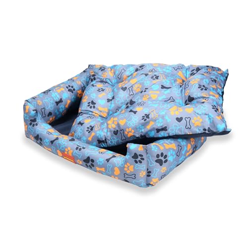 Image of SITSNOOZE XXXL Dog Bed (45kg+) for Tibetan Mastiff, Saint Bernard, Bully Kutta - Giant Orthopedic Washable Mattress, Heavy Duty Calming Sofa Lounger, Waterproof Cushion (Print 12, XXXL)