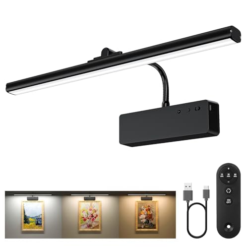 Picture Light, 15.35inch Wireless Picture Lights for Wall Rechargeable, 5400mAh