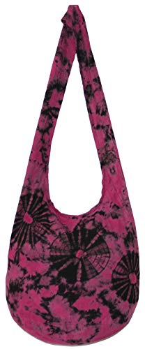 TIE DYE Bohemian Hipster Hobo Boho Hippie Crossbody Bag Purse Black Tone 39"3