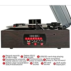 Tourne-Disque Tourne-Disque Bluetooth Préampli Phono intégré 3 Vitesses Entraînement par Courroie avec contrepoids réglable Cartouche magnétique Enregistrement - Les Beatles, Paul McCartney, John Lennon, RIngo Starr, George Harrison Tourne-Disque Tourne-Disque Bluetooth Préampli Phono intégré 3 Vitesses Entraînement par Courroie avec contrepoids réglable Cartouche magnétique Enregistrement – Image 4