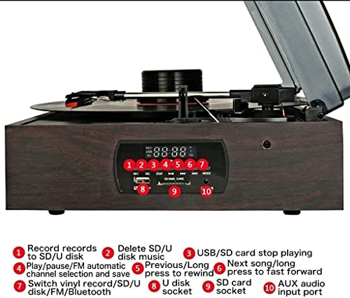 Tourne-Disque Tourne-Disque Bluetooth Préampli Phono intégré 3 Vitesses Entraînement par Courroie avec contrepoids réglable Cartouche magnétique Enregistrement - Les Beatles, Paul McCartney, John Lennon, RIngo Starr, George Harrison Tourne-Disque Tourne-Disque Bluetooth Préampli Phono intégré 3 Vitesses Entraînement par Courroie avec contrepoids réglable Cartouche magnétique Enregistrement – Image 5