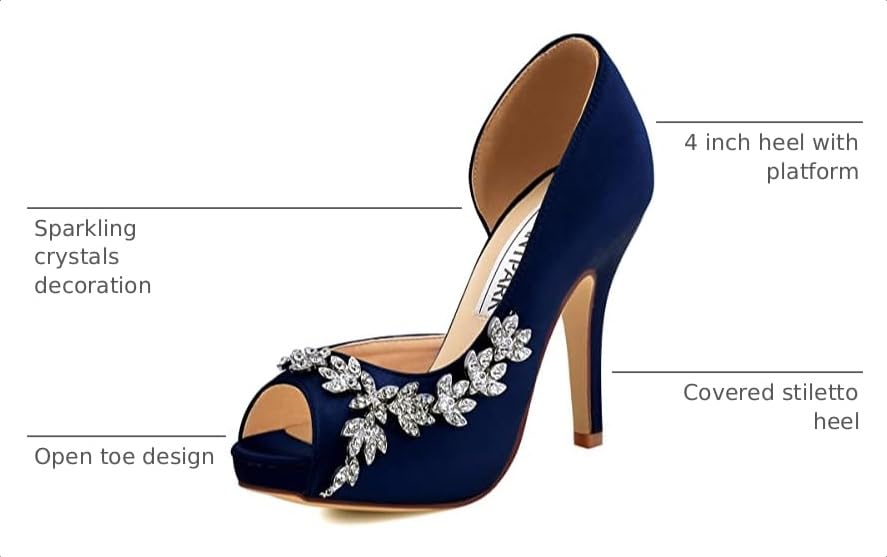 Image of Elegantpark HP1560IAC Platform Wedding Shoes for Bride High Heels Women Bridal Shoes Peep Toe Rhinestones Satin Wedding Party Dress Court Shoes Ivory