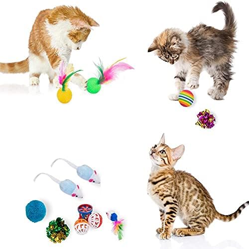 SUOXU Cat Toys 22 Pcs Interactive Christmas Cat Toys Kitten Toys -Cat Tunnel Toys Set for Indoor Cats (style 2)