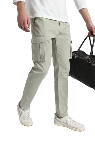Image of Dennis Lingo Mens Cotton Lycra Mid Rise Relaxed Fit Solid Trousers