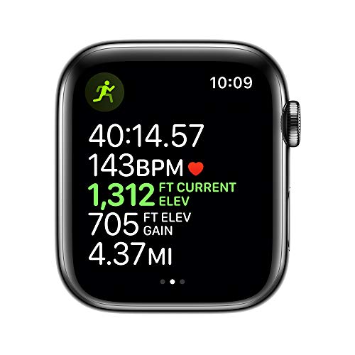 Image of Apple Watch Series 5 (GPS + Cellular, 44mm) - Space Black Stainless Steel Case with Black Sport Band
